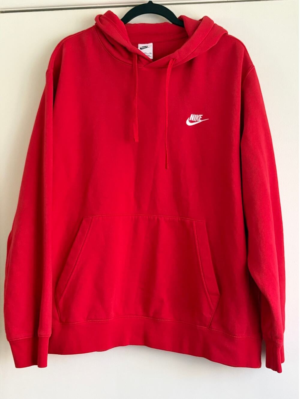 Nike Sportswear Club Fleece Pullover Hoodie Red Mens XXL